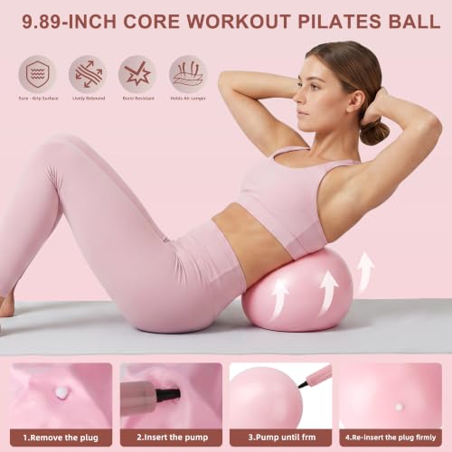 Pilates Kit, Home Pilates Equipment Set for Women,14" Pilates Ring and Ball,Resistance Bands,Dumbbells,Training Guide & Grip Socks Accessories for Starter Home Workouts