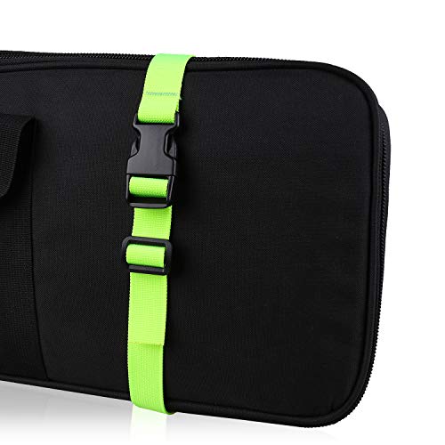 MAGARROW 24" 40" 60" 100" Strap Buckle Packing Straps Adjustable 1-Inch Belt - color: Neon Green (4-Pack), size: 1" Wide - 40" Long