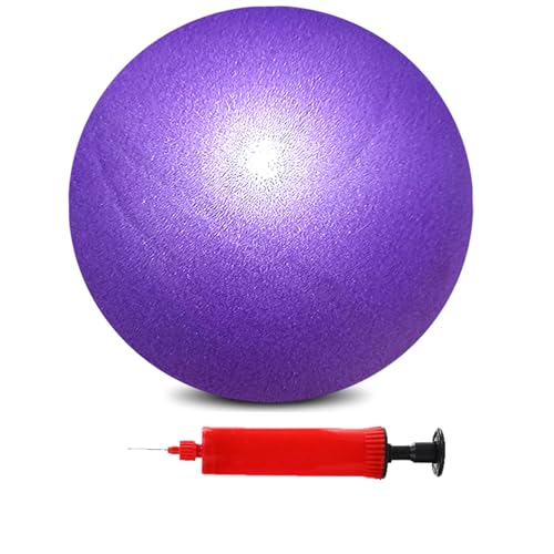 Mini Pilates Exercise Yoga Ball, 6 Inch Small Inflatable Exercise Yoga Ball,Core Training and Physical Therapy Equipment, with Pump - color: Purple, size: 6 inch