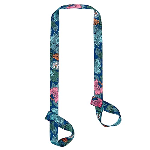 ZOOEASS Yoga Mat Strap, Adjustable Durable Yoga Mat Carrier & Stretching Strap, Multiple Color Choices - color: Flower Blue, size: 5.9feet