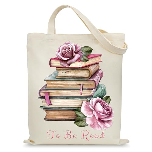 Aesthetic Canvas Tote Bag for Women with Inner Pocket - color: Read-rose