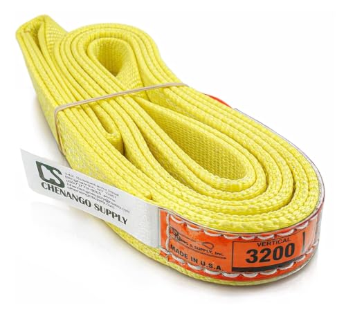 DD Sling 1 Inch x 6 Foot Nylon Lifting Sling – USA Made, 3,200 lb Vertical, 2,600 lb Choker, 6,400 lb Basket – 2-Ply Heavy Duty 900 Webbing, Type 4 Twisted Eye & Eye Rigging Sling, Safety Orange - size: 1 in x 6 ft