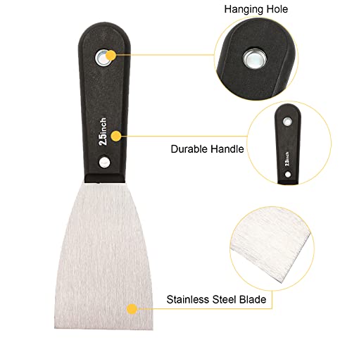 7 PCS Drywall Tools,Putty Knife Scraper Tool,Stainless Steel Paint Scraper Spackle Knife,Drywall Scraper Spackle Taping Knife for Spreading Mud, Taping,Repairing Wall.