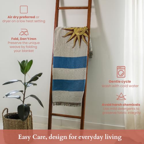 Uruguay Flag Woven Throw Blanket – Woven Not Printed – 50x70 Uruguayan Blanket for Couch, Bed or Wall – Made for Uruguayans Living Abroad - color: Uruguay