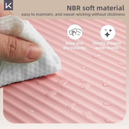 KEEP Extra Thick NBR Yoga Mat for Women & Men, 10mm Thick, 72”x32” Large Exercise Mat with Non-Slip Workout Mat for Yoga, Pilates, Stretching, Meditation – Wide & Cushioned Fitness Mat - color: Sakura pink