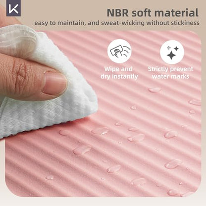 KEEP Extra Thick NBR Yoga Mat for Women & Men, 10mm Thick, 72”x32” Large Exercise Mat with Non-Slip Workout Mat for Yoga, Pilates, Stretching, Meditation – Wide & Cushioned Fitness Mat - color: Sakura pink