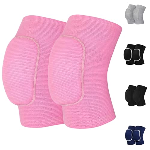 HISFFOG Volleyball Knee Pads for Women, Men, Youth, Girls, Kids, Knee Brace for Volleyball Basketball Football Dance Yoga Tennis Running Cycling Workout Climbing Wrestling - color: Pink, size: Large