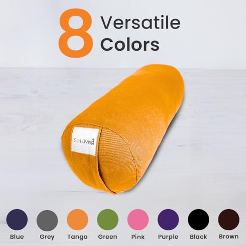 Pranayama Yoga Bolster Meditation Pillow - color: Tango, size: Cylindrical 14" x 6"