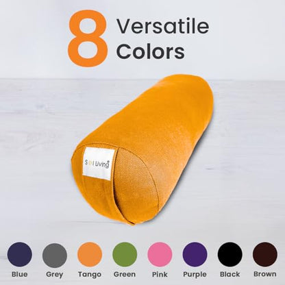 Pranayama Yoga Bolster Meditation Pillow - color: Tango, size: Cylindrical 14" x 6"