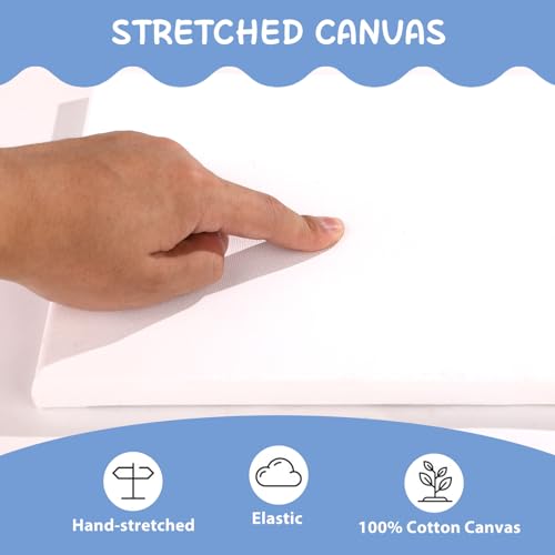 ESRICH Stretched Canvases for Painting 8x10, 10 Pack 8x10 Canvas Value Pack,Primed Acid-Free Cotton Blank Canvas, Paint Canvases for Oil & Acrylic Paint. - size: 8X10IN 10 Packs
