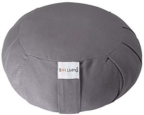 Meditation Cushion Sol Living Yoga Floor Pillow 100% Cotton Floor Cushion Removable Cover Firm Comfort Yoga Floor Cushion Seating for Adults Machine Washable Zafu Meditation Pillow Pouf Bolster Pillow - color: Grey