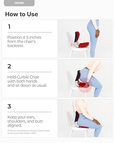 curble Grand Cover Set – Ergonomic Back Support, Washable & Detachable Cushion Cover Grand (Grey) - color: Set Red