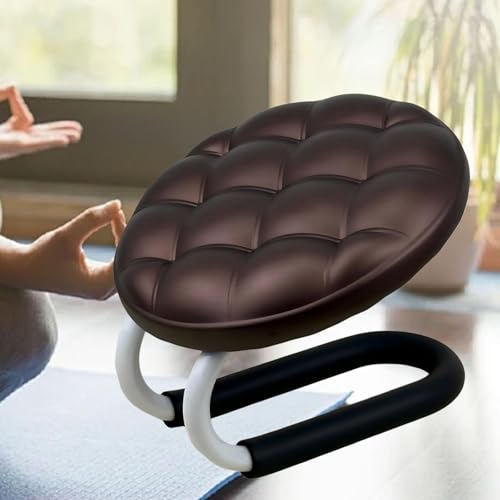 Kneeling Meditation Stool, Prayer Bench Gift Portable Kneeling Bench, Lightweight Meditation Bench Seat for Studio, Praying, Brown - color: Brown（round)