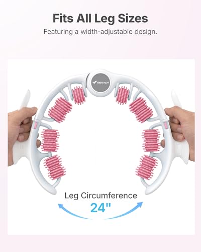 MERACH Cellulite Massage Tool with Push Pull Roller, Lymphatic Drainage Massager, Leg Massager with Detachable Handles, Exercise Equipment for Thighs & Legs & Buttocks, Gift for Women - color: Pink