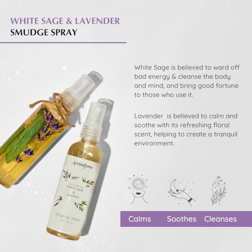 White Sage and Lavender Smudge Spray for Spiritual Cleansing, Aromafume - color: White Sage & Lavender