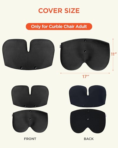 curble Grand Cover, Detachable Cover for Adult Chair, Ergonomic Chair Back Support and Lumbar Support (Black) - color: Cover Black