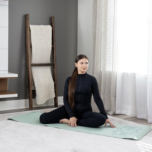 Recovery Lyfe Yoga Mat – “One Day at a Time” Engraving, Non-Slip Eco TPE, Sage Green, 72" x 24" x 6mm, Yoga & Meditation Mat for Recovery and Grounding