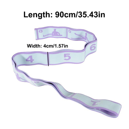 Stretch Bands, 8-Loop Adjustable Stretching Strap, Resistance Bands for Exercise Yoga Pilates Dance Gymnastics - color: Purple