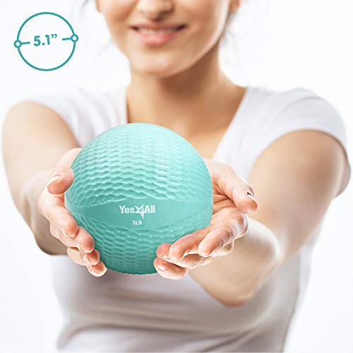 Yes4All Weighted Toning Balls for Exercise, Soft Medicine Balls for Exercise, Pilates, Yoga, Balance, Flexibility, 2-10lbs - color: Mint, style: B. Diamond Grip - Knurl