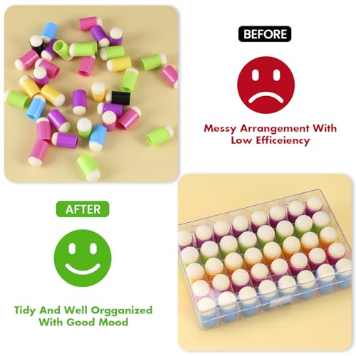 40 Pieces Sponges Daubers with Storage Case - Finger Sponge Daubers with Soft Sponge Head - Perfect for Painting, Drawing, Stenciling, Card Making and More - color: Purple