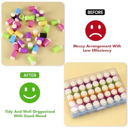40 Pieces Sponges Daubers with Storage Case - Finger Sponge Daubers with Soft Sponge Head - Perfect for Painting, Drawing, Stenciling, Card Making and More - color: Black