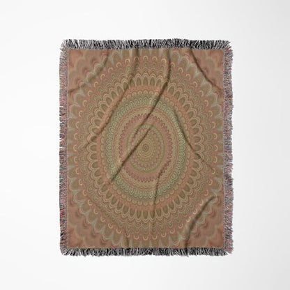 3dRose Boho Floral Circle Mandala - Abstract Design Woven Blanket