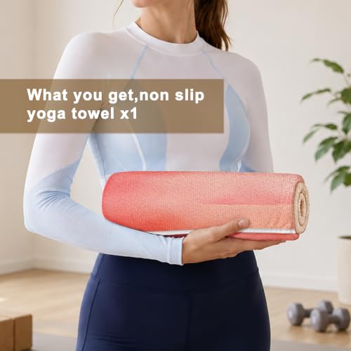 Yoga Mat Towel, Hot Yoga Towel High-Definition Pattern, Machine Washable with Ultra-Absorbent Yoga Towels for Hot Yoga Non Slip for Fitness, Exercise, Pilates, 72 x 27 in, Sunset - color: Sunset