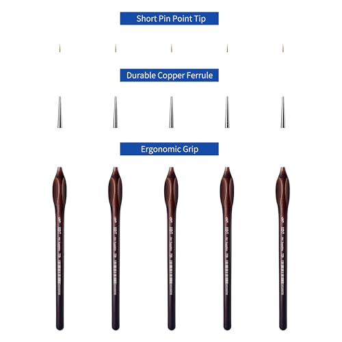 XDT#729 Artist Micro Detail Paint Brush, Small Detail Painting Brushes 5 Piece #00000 Set，Acrylic Watercolor Oil, Fine Detailing Painting, Art, Scale Models - size: 5Pc Pack #5/0