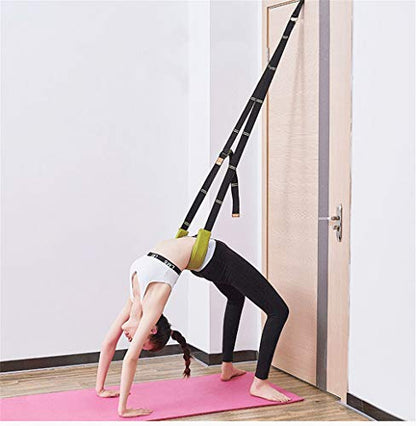 Back bend Assist Trainer - Improve Back and Waist Flexibility, Door Flexibility Stretching Strap, Home equipment for Ballet, Dance, Yoga, Gymnastics, Cheerleading, Splits - color: lake blue