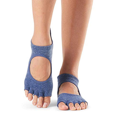 toesox Bellarina Grip Socks for Women, Half-Toe - color: Navy Blue, size: Medium