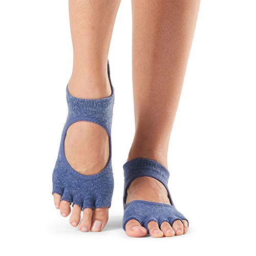 toesox Bellarina Grip Socks for Women, Half-Toe - color: Navy Blue, size: Small