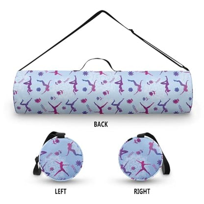 Yoga Mat Bag Portable Yoga Mat Holder with Adjustable Strap Lighweight Gym Tote Bag with Handle - color: Yoga Theme Blue