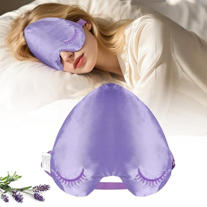 Weighted Eye Mask, Blackout Sleep Mask with Lavender Herbal Filling, Satin Eye Pillow for Migraine Relief, Meditation, Relaxation & Stress Relief for Women