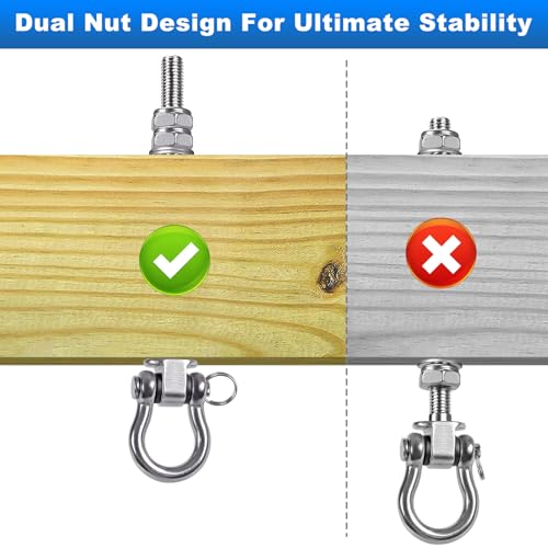 2Pcs Heavy Duty Swing Hangers with Bearings Stainless Steel Swing Hardware for Wood & Metal Beams Swing Hooks for Hanging Hammocks, Yoga Swings, Hanging Chair, Porch Swing 5" X M2/5", 1500LB Capacity - color: 2 Pack - 5"