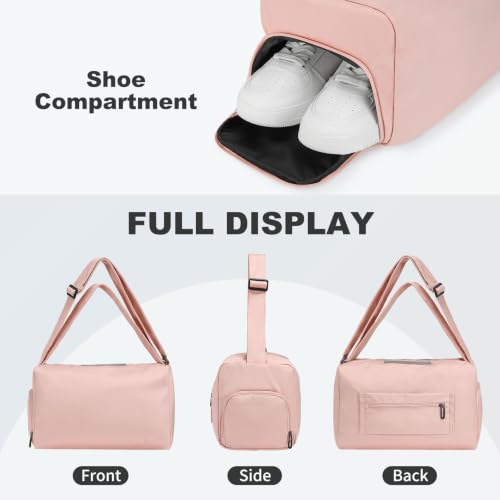 Womens Mini Gym Bag with Shoe Compartment 20L, Soft Pink - color: Soft Pink