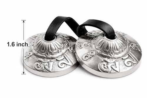 Premium Bronze Tingsha Cymbals Bells - Meditation Mindfulness Chime For Chakra Healing Sound Bath Spiritual Gifts Handcrafted Tibetan By Himalayan Bazaar - size: 1.6 Inches