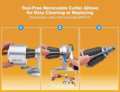 Bostitch Metal Manual Pencil Sharpener, Silver (MPS1-CH)
