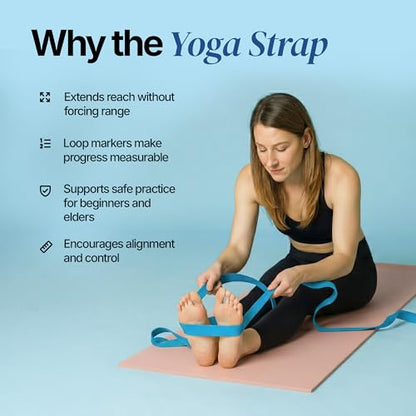 Yoga Straps with Loops | Exercise Straps | Non Elastic strap | Non Elastic Straps | Stretch Straps for Physical Therapy | Exercise Straps for Physical Therapy | Leg Stretch Strap | Yoga Straps for Stretching
