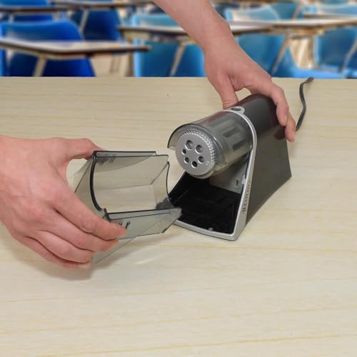 Westcott iPoint Evolution Axis Heavy Duty Electric Pencil Sharpener for Classroom, Black and Silver - size: Pack of 1, style: iPoint Evolution Axis