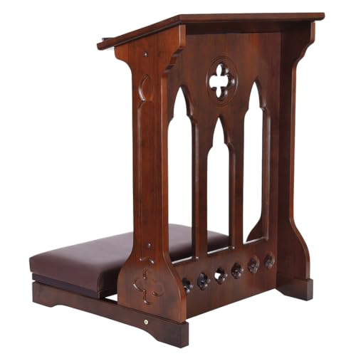 Solid Maple Folding Padded Kneeler, Walnut, Portofino - color: Portofino Walnut