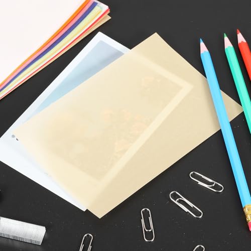 PATIKIL 100 Sheets Vellum Paper 4x6 Light Gold | Vellum Paper Printable Translucent Paper 100GSM for Invitations Printing - color: Light Gold