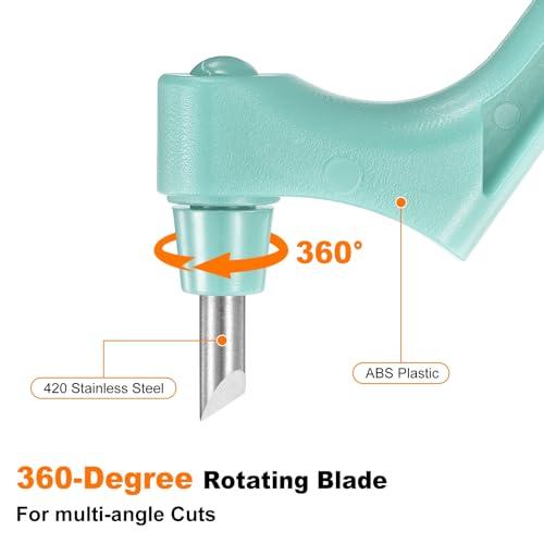 HARFINGTON Craft Cutting Tools 15/30/45 Degree Blades 360 Degree Rotating Blade Stainless Steel Cutter Pen Knife with Mat for DIY Crafts Stencils Scrapbooks, Light Blue - color: Light Blue