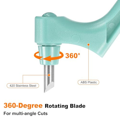 HARFINGTON Craft Cutting Tools 15/30/45 Degree Blades 360 Degree Rotating Blade Stainless Steel Cutter Pen Knife with Mat for DIY Crafts Stencils Scrapbooks, Light Blue - color: Light Blue