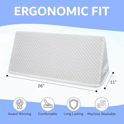 Triangle Foot Pillow - Optimal Restful Sleep Blanket Elevation Wedge Pillow, Comfortable Sleep Leg Pillow, Ankle Support Pillow, Recommended for Back/Knee/Hip Pain - color: White Triangle