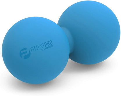 Peanut Massage Ball - Double Lacrosse Massage Ball & Mobility Ball for Physical Therapy - Deep Tissue Massage Tool for Myofascial Release, Muscle Relaxer, Acupoint Massage - color: Blue Peanut Ball