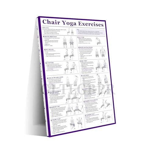 GLTLGBPR Chair Yoga Guide Poster, Canvas Print, 20x30inch (50x75cm), Frame-style, Living Room, Bedroom - color: Frame-style, size: 30"L x 20"W