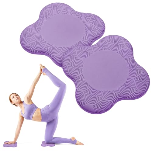 Yoga Knee Pads Set of 2 – Extra Soft Non-Slip Yoga Knee Pad Cushion for Knees Elbows Wrists – Pilates & Workout Knee Pads for Floor Exercises, Kneeling, Stretching, Fitness, Purple - color: Purple