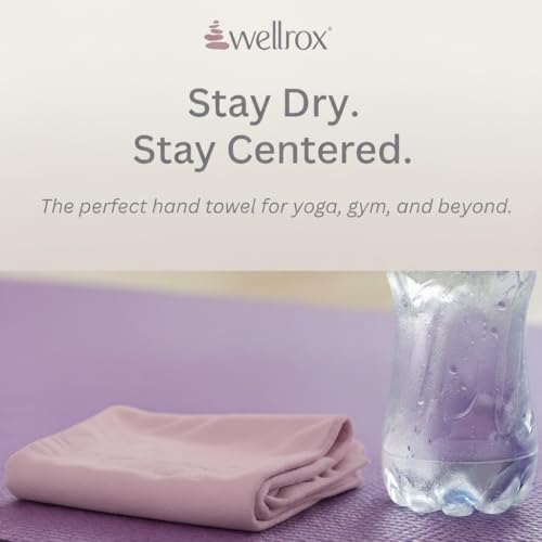 Wellrox Microfiber Yoga Hand Towel – Super Soft, Quick-Dry, Non Slip Yoga Towel for Hot Pilates, Gym & Workouts (26.5" x 16", Lavender) - color: Lavender