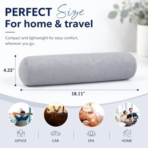 Neck Roll Pillow, Cervical Neck Pillow Bolster Pillow for Sleeping - color: Slate Gray