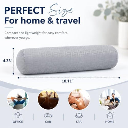 Neck Roll Pillow, Cervical Neck Pillow Bolster Pillow for Sleeping - color: Slate Gray